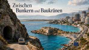 albanien reiseblog bunker baukräne